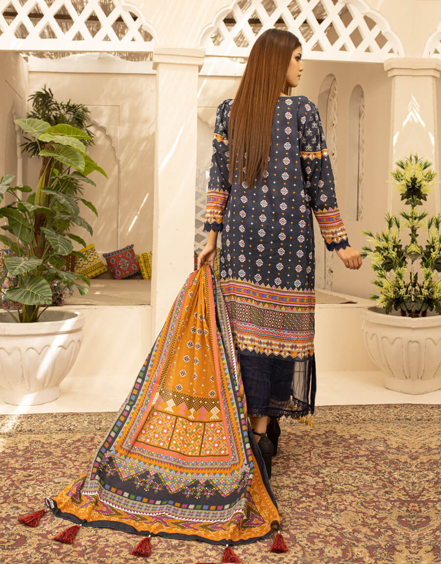 AY-006 – 3 Piece Digital Printed Unstitched Luxury Lawn