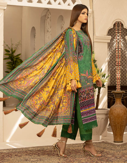 AY-001 – 3 Piece Digital Printed Unstitched Luxury Lawn