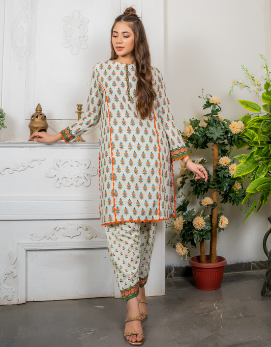 AYW-014 - Unstitched Khaddar 2 Piece