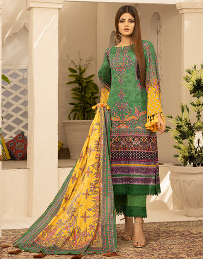 AY-001 – 3 Piece Digital Printed Unstitched Luxury Lawn