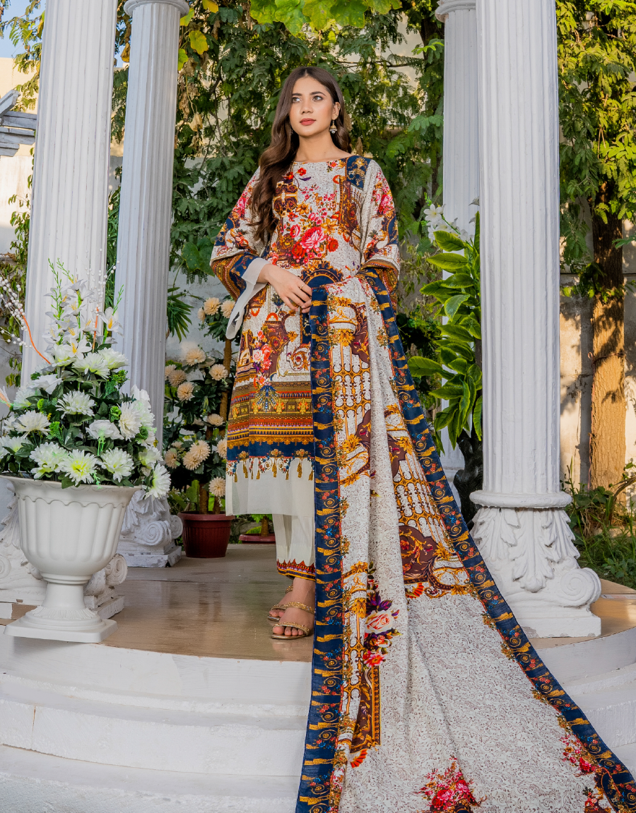 AYW-001 - Unstitched Khaddar 3 Piece