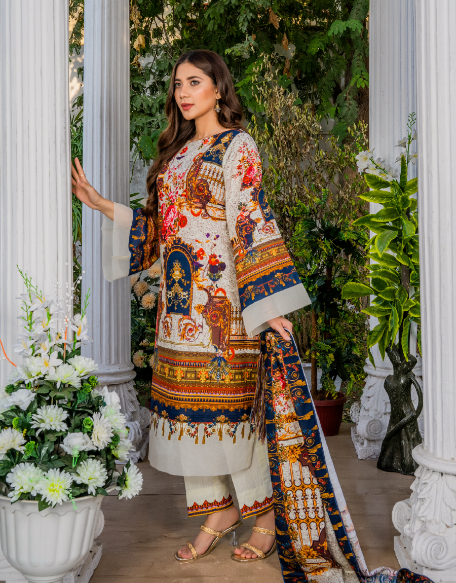 AYW-001 - Unstitched Khaddar 3 Piece