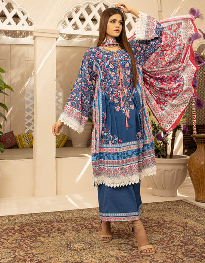 AY-002 – 3 Piece Digital Printed Unstitched Luxury Lawn