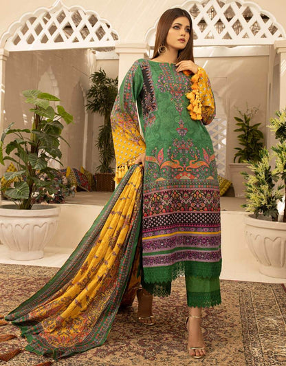 AY-001 – 3 Piece Digital Printed Unstitched Luxury Lawn