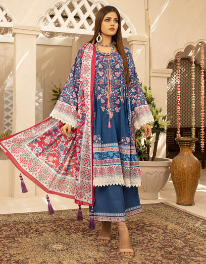 AY-002 – 3 Piece Digital Printed Unstitched Luxury Lawn