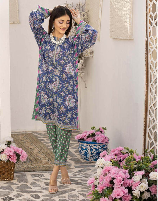 AY-017 – 2 Piece Digital Printed Unstitched Luxury Lawn